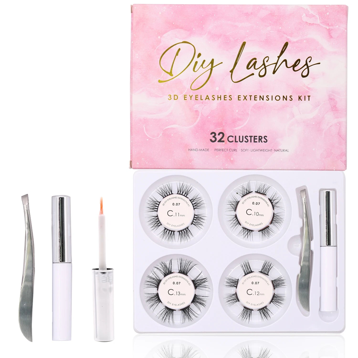 DIY Lash Extensions Set DIY Mink Cluster Lash Kit Customised Lash Clusters