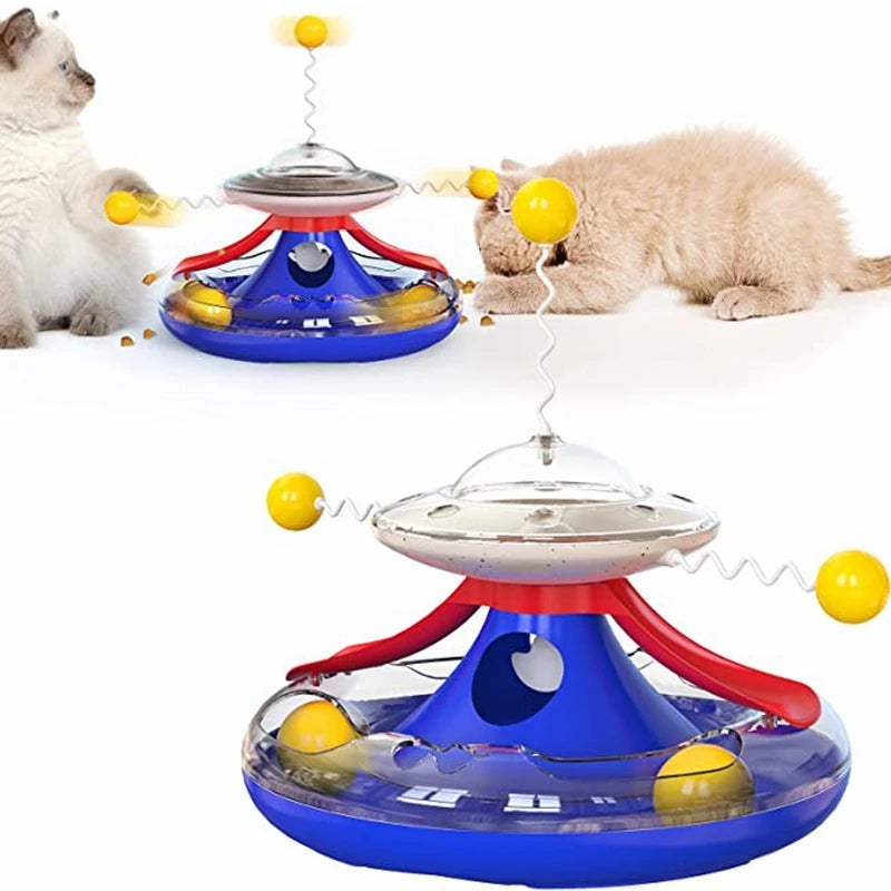 Hot-selling Cat Toy Roller Turntable Interactive Kitten Fun Mental Physical Exercise Rotating Puzzle Food Dispenser
