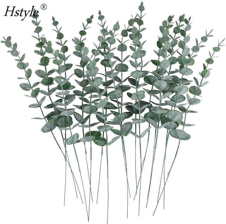 Eucalyptus Stems Decor Artificial Eucalyptus Leaves Faux Branches for Wedding Centerpiece Flower Floral Arrangement Farmhouse