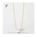 Carline Fine Wholesale Fashion Elegant Stainless Steel Minimalist Gold Plated Pearl Pendant Simple Design Necklace for Women