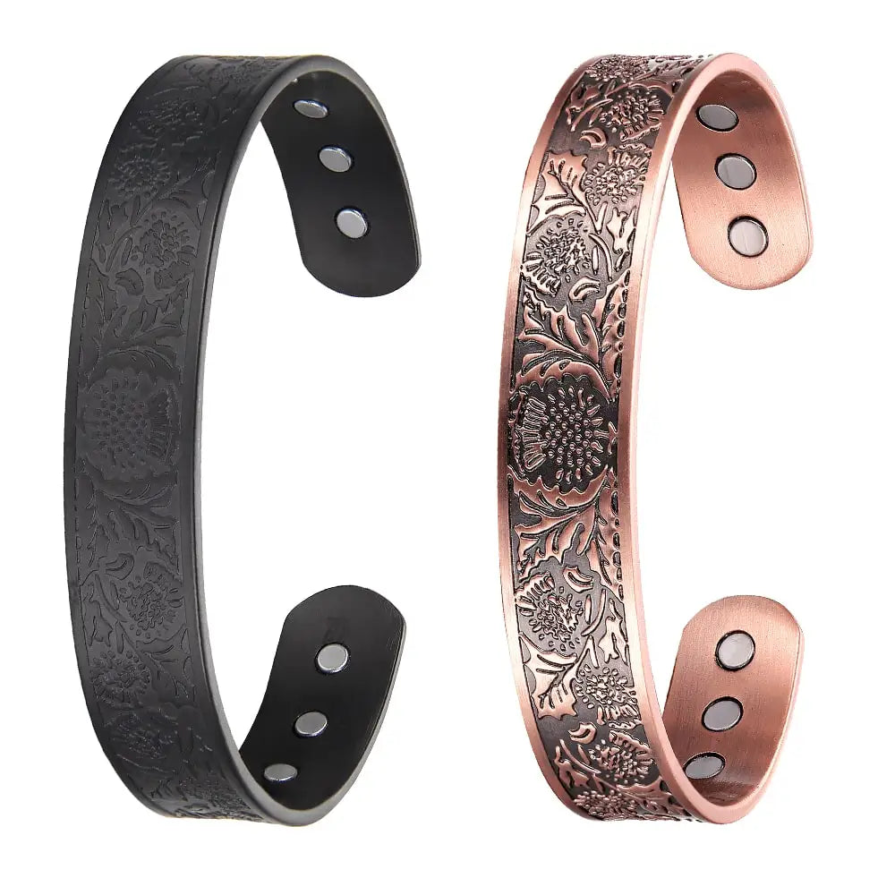 BioMagnetic Jewelry Wholesale 99.99% Solid Copper Engrave Viking Bangles Magnetic Bracelets for Men Arthritis
