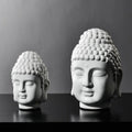 White Ceramic Buddha Head Sculpture Handmade Pottery Figurine Statue Home Decoration Buddha Altar Meditation Zen Gift