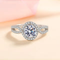 Silver 925 Original 1 Carat Diamond Test Past Round Brilliant Cut Sparkling Moissanite Twist Waist Ring Wedding GemstoneJewelry