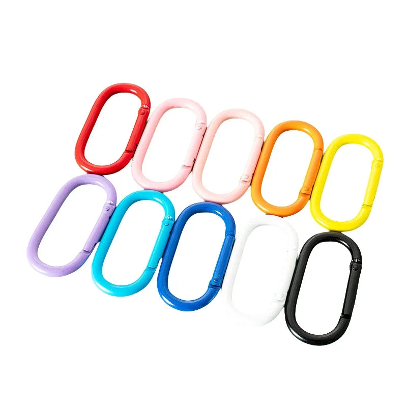 Metal Oval Ring Spring Clasp Clip Snap Hook Spring Openable Keyring DIY Pendant Connector Dog Chain Buckle Bag Carabiner