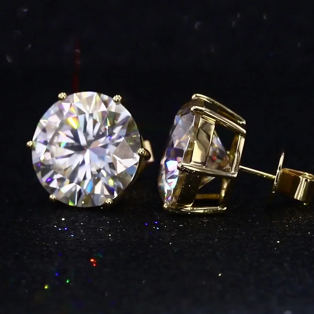 Starsgem Wholesale Price 14k Rose Gold Stud Earring 1.5 Carat Round DEF VVS Moissanite Gemstone Earings Jewelry
