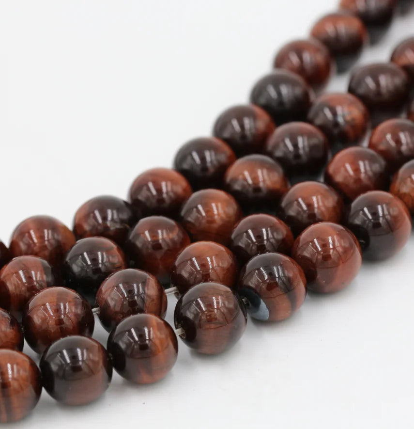Wholesale 8mm Red Tiger Eye Crystals Natural Healing Stones Loose Beads for Jewelry Making