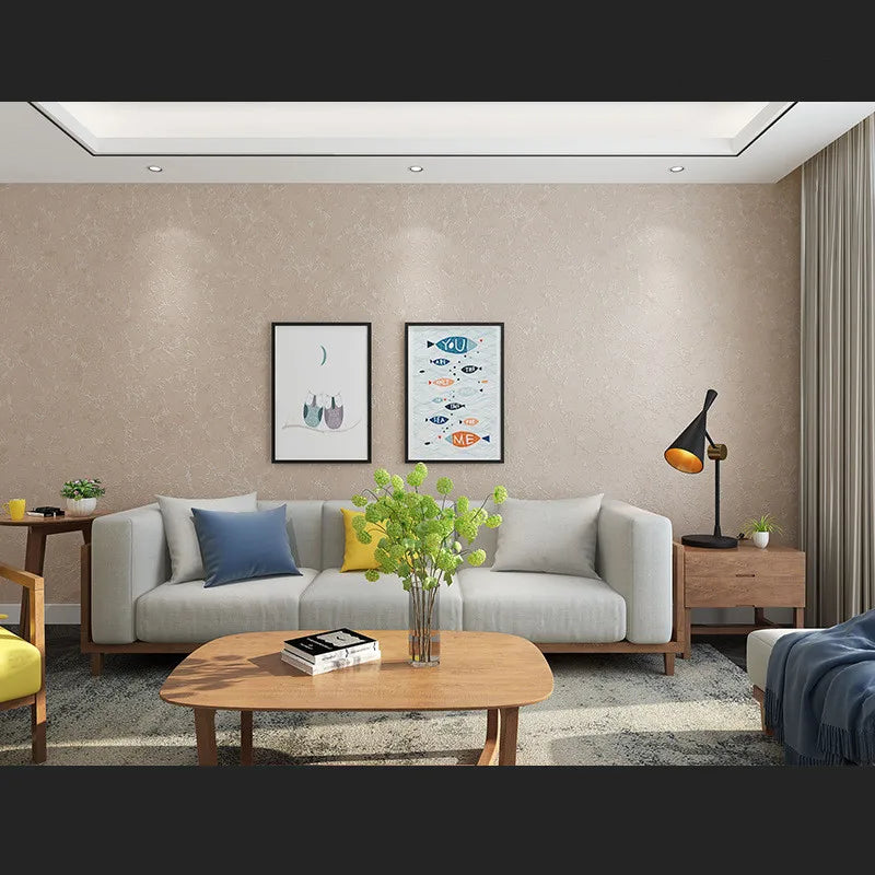 New Plain Environmentally Friendly Waterproof Non-woven Fabric Floral Wallpaper for Household and Hotel Engineering Decoration