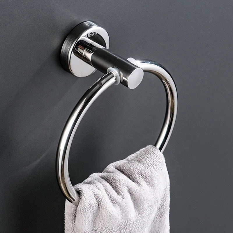 Hot Selling Durable Eco-Friendly CE Certified 304 Stainless Steel Wall Mounted Towel Rings Bathroom Accessories Holder Ring