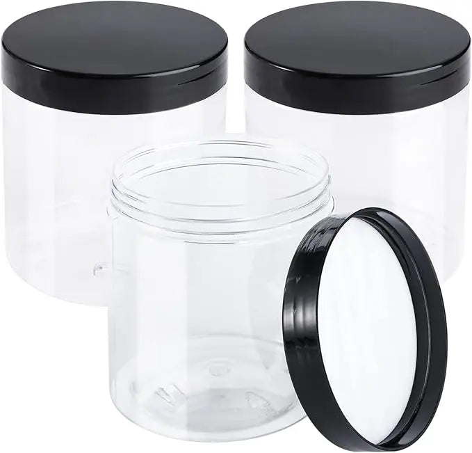 500ml 800ml 1000ml PET Food Grade Material BPA Free Clear Plastic Storage Jars with Airtight Lids
