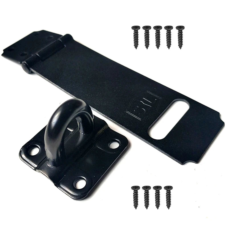 Modern Zinc Kitchen Door Lock with Hasp Latch and 8-Inch Security Clasp Includes Screws