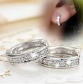 CAOSHI Luxury Silver Color Women Hoop Earrings Small Circle Dazzling CZ Delicate Female Party Earring Daily Wear Classic Jewelry