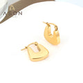 Ason High End Trend Fashion Jewelry Wholesale 18K Gold Plated Hollow Geometric Stainless Steel Hoop Earring for Girl Women