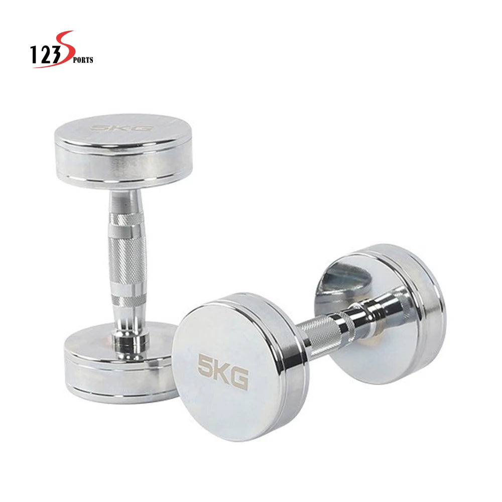 Hot Sale 5kgX2 Boxed Gym Durable Electroplating Dumbbell Set for Fitness Training Weight Lifting
