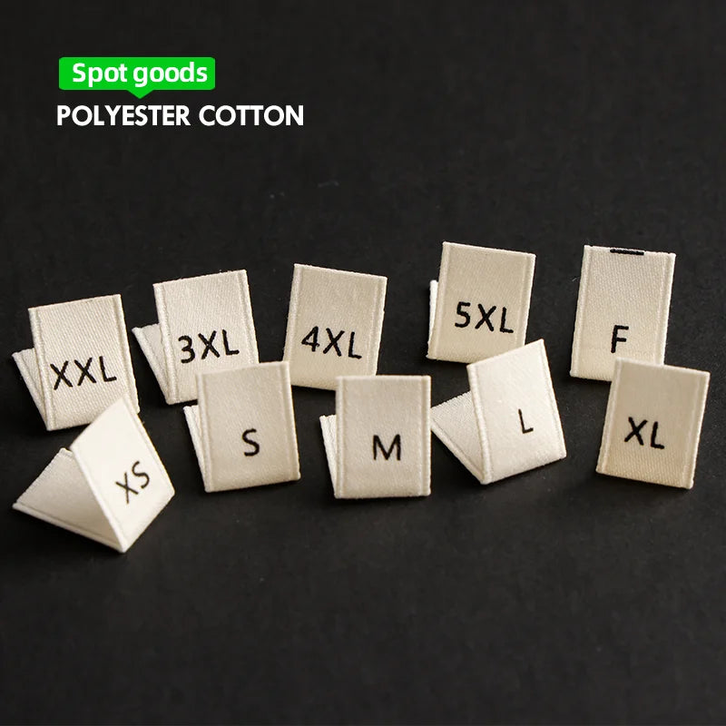 2025 New Garment T-shirt Label Sewing Label SML Sizes Tags Number Cotton Soft Clothing