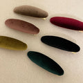 MIO Vintage French Barrettes 5cm Oval Sponge Duckbill Clip Elegant Women Plain Velvet Side Hair Clip Metal Alligator Hair Clips