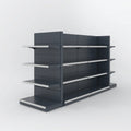 RunDa Double-Sided Metal Gondola Shelving Supermarket Display Stand Heavy-Duty Adjustable Height Epoxy Powder Coating OEM