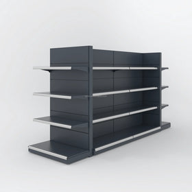 RunDa Double-Sided Metal Gondola Shelving Supermarket Display Stand Heavy-Duty Adjustable Height Epoxy Powder Coating OEM