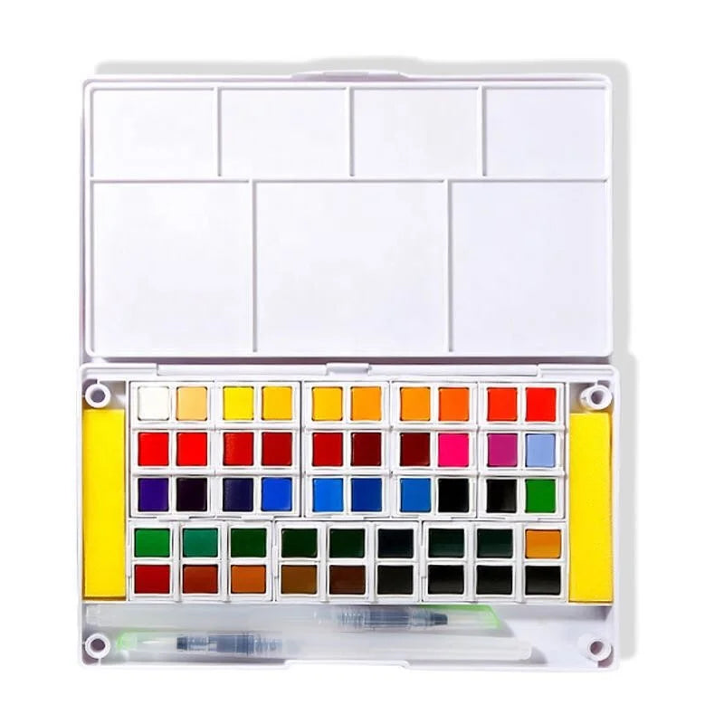 Top Quality Solid Watercolors with Pen Brush Watercolor Paint Cake 12 24 36 Colors Watercolor Gouache