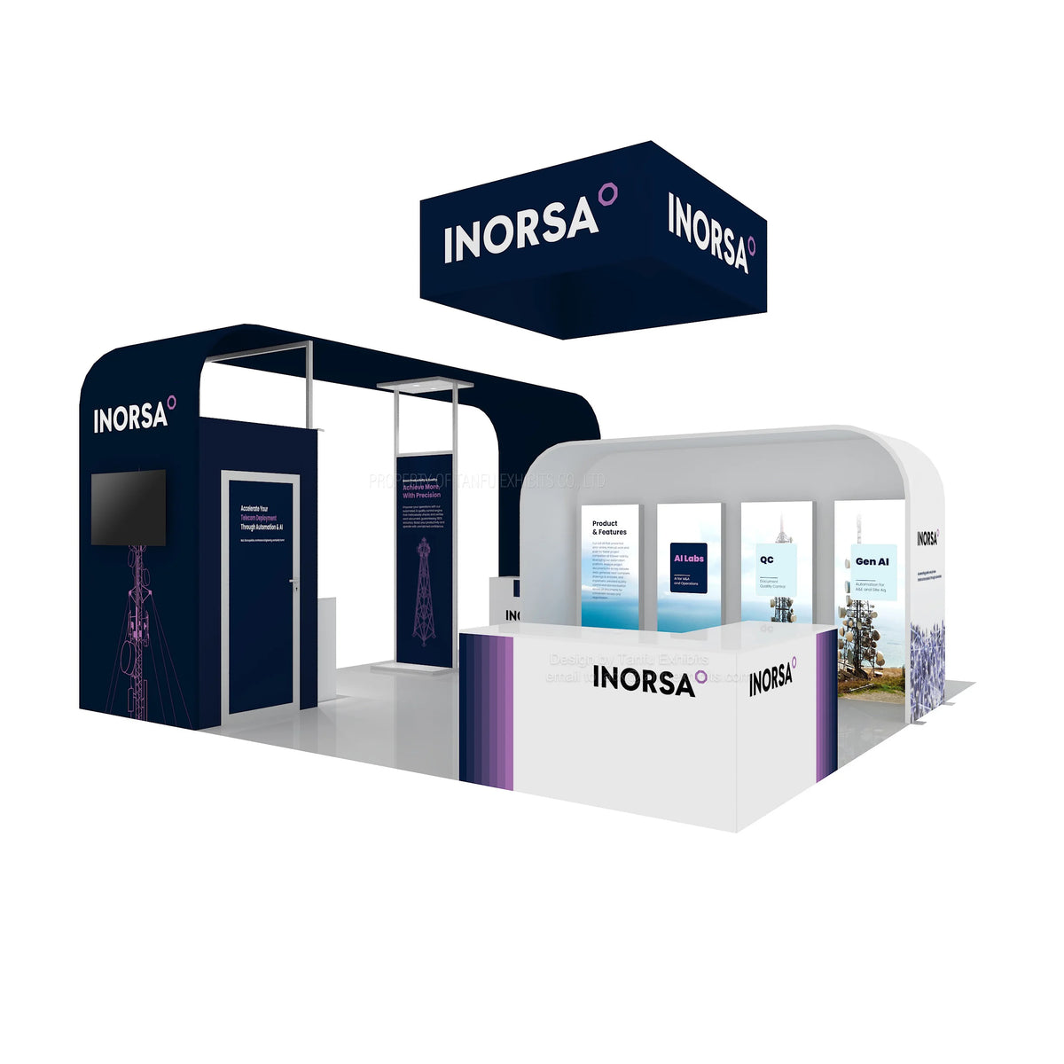 20x20 Standard Portable Modular Aluminum Frame Tension Fabric Tradeshow Exhibition Booth with Customized Design MegaBDM