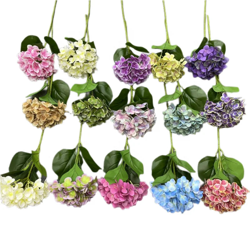 Real Touch Wholesale Single Stem Artificial Hydrangea Flowers for Wedding Home Decor