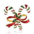 Luxury Christmas Accessories Colorful Brooch Pin Christmas Crutches for Children's Outdoor Wedding Decorations Use Clothes Bags