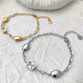 2025 Trend High-quality Jewelry Geometric Stainless Steel 18K Gold Plated Zircon Adjustable Charm Bracelets for Women WSB003