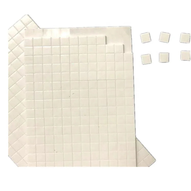 1.5MM White EVA Precut Small Little Squares Double Sided Adhesive Die Cut Foam EVA Foam Sticky Dots