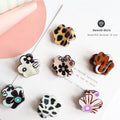 Small Size 2.5cm Leopard Flower Pattern Cute Decorative Fine Plastic Mini Clips Hair Claw Children Kids Girls Women