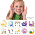 Custom 10 Pcs/Set Ramadan Kareem Eid Mubarak Theme Temporary Tattoo Stickers for Kids Party Favor Gift
