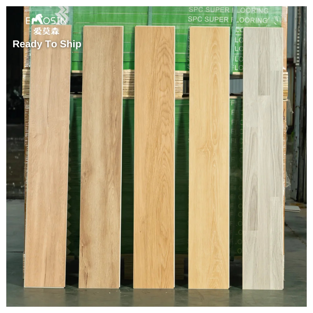 Easy Install Maintain Plastic Pvc Vinyl Plank Tile 5mm 6mm 8mm Wood Rigid Core Click White Light Oak Spc Flooring