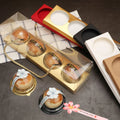 Clear Pastry Box Wholesale Luxury Egg Yolk Souff Packaging Transparent 3 4 Hole PET Cupcake Boxes with Inserts Window swiss Roll