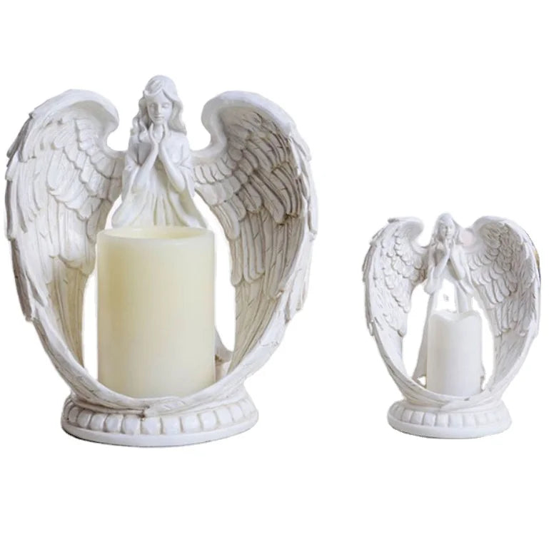 Nordic White Resin Large LED Candleholder for Weddings Valentine's Day Electric Electric Boxed Home Decor Other Candle Holders