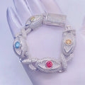 New Design Fashion Style Sparkly Iced Out Rapper Jewelry 15mm VVS1 Baguette Moissanite Evil Eyes Bracelet