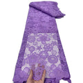 Wholesale Hoh Lace Fabrics African Mesh Water Soluble Elastic Embroidery Lace Fabric Tissue Cord Lace 100% Polyester for Garment