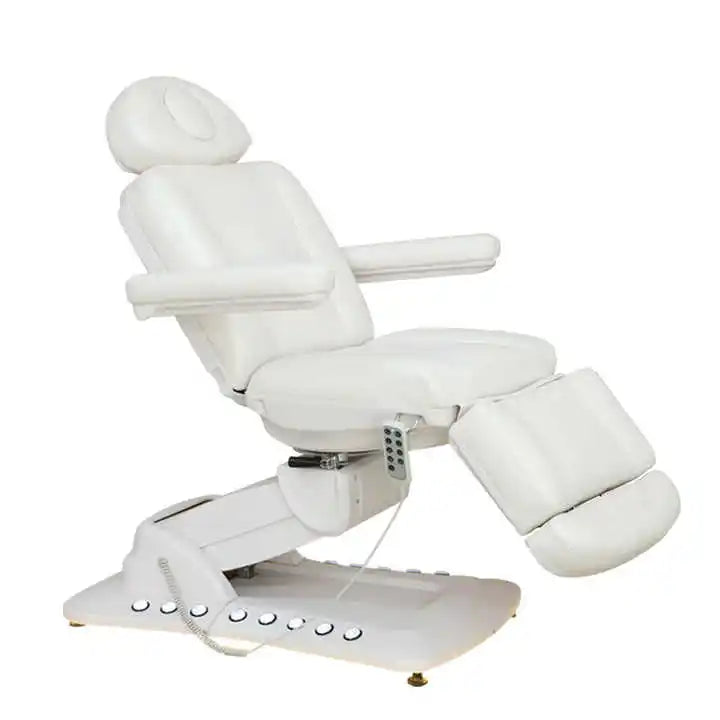 Deluxe Electric Rotary Beauty Bed With 4 Motors Foot Control Ambient Light Rotation Massage Table Bed for Beauty Salon Clinic