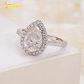 New Arrivals Bling Fine Jewelry 18K 925 Silver VVS Moissanite Pear Shape Engagement Ring