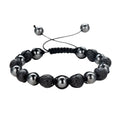 8M Hematite Stone Aromatherapy Essential Oil Diffuser Braided Woven Adjustable Natural Gemstone Beads Crystal Bracelet