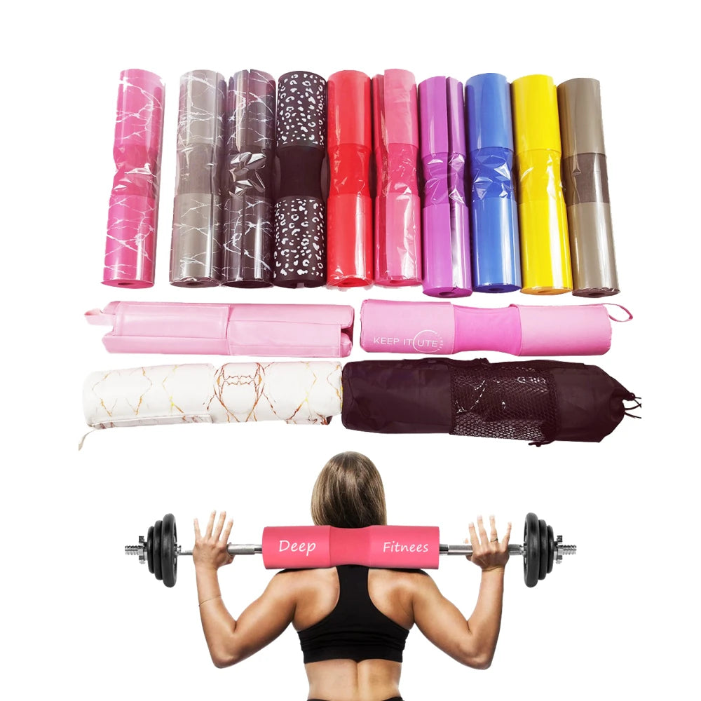 Custom Logo Barbell Squat Pad /Extra Thick Foam Padding for Neck & Shoulder Support /Heavy Duty Gym Fitness Workout Barbell Pad
