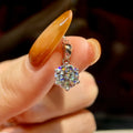 Pure 925 Silver Classic Claw GRA  2CT 8mm Color Round Cut Shape Diamond Moissanite Pendant Necklace Women Engagement Jewelry