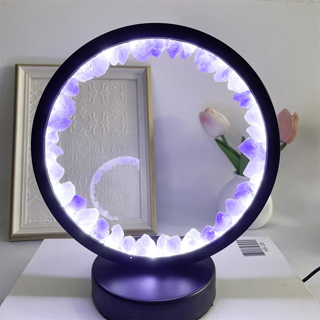 Natural Crystal Cluster Lighting Clear Quartz Citrine Natural Crystal Table Lamps Crystal Night Lights