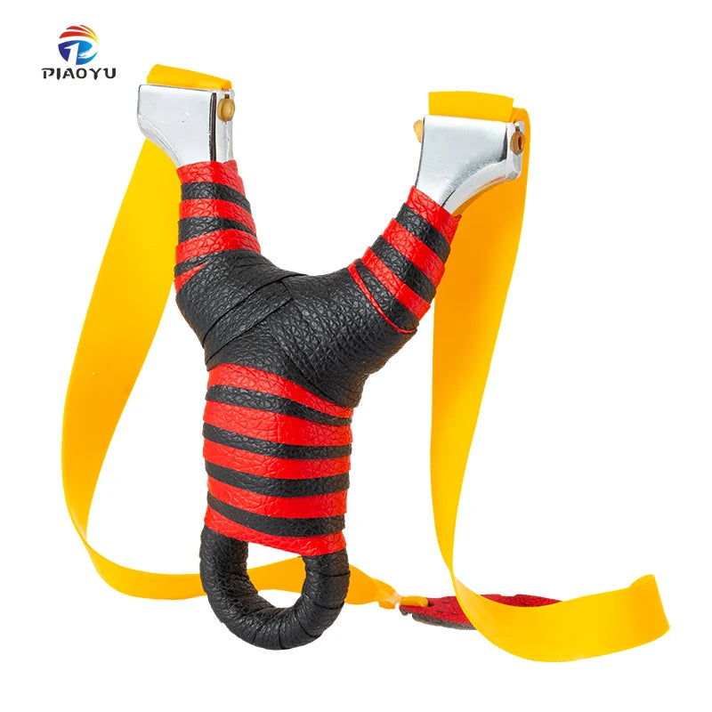 Powerful Outdoor Hunting Alloy Slingshot With Flat Rubber Band for Shooting Sports