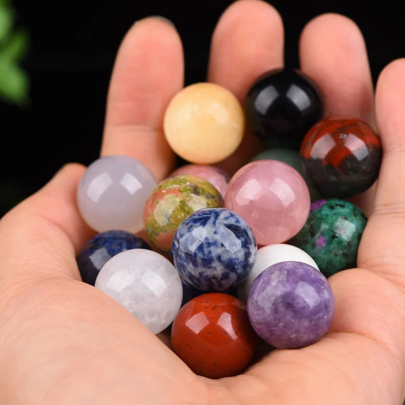 20mm Natural Stone Crystal Sphere Ball Reiki Healing Quartz Gemstone Sphere Chakra Mineral Specimen Globe Home Wedding Gift MegaBDM