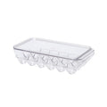 18 Egg Container With Lid Plastic Covered Egg Tray Holder Stackable Home Egg Container for Refrigerator