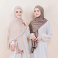 OEM Customized Chiffon Hijab Veil Double Layer Khimaar Chiffon Fabric Scarf for Women Muslim Prayer Ramadan Hijab