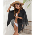 Chiffon swimsuit outerwear wholesale Hollow tassel sarong custom logo Thin bikini shawl factory directly