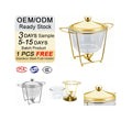 Hot-Selling Luxury 4L Glass Chafing Dish New Self-Service Catering Stainless Steel Hot Food Warmer for Hotels & Restaurants