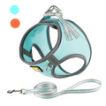 Stocked Mesh Multi Color Breathable Reflective Dog Harness and Leash Set