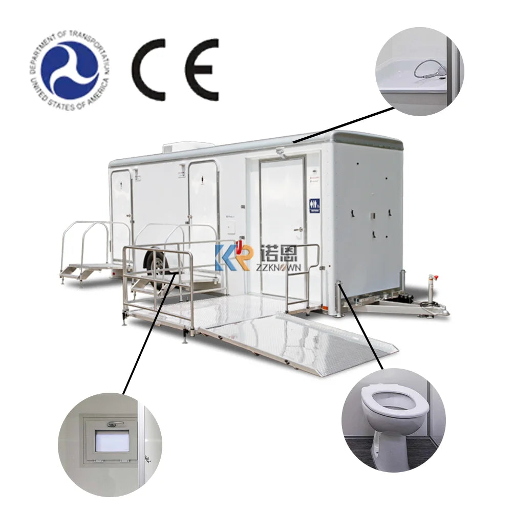 Portable Container House Toilet With Basin and Shower Public Toilet Container WC Plastic