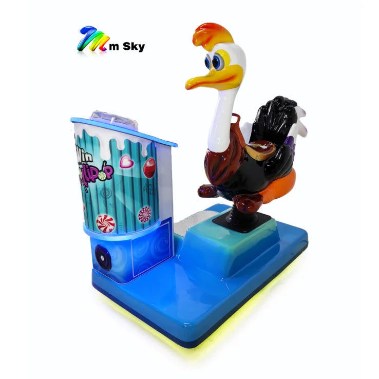 Sweet Ostrich Fiberglass Swing Machine Coin-Operated Indoor Shopping Mall Game Candy Vending Machine Family English