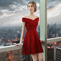 1329# New Summer Engagement Shoulder Slimming Banquet Bride Wedding Toasting Dresses